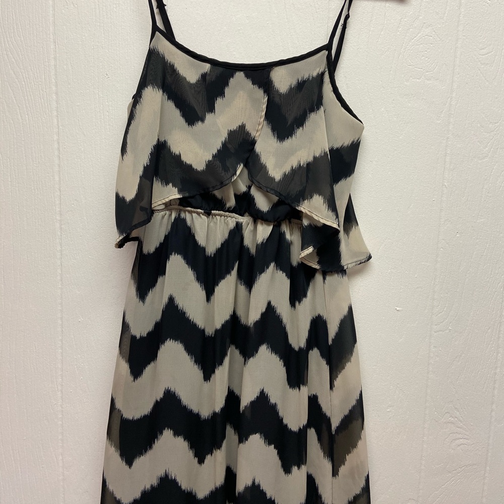 Cream and black maxi dress